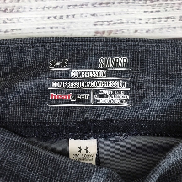 Under Armour Heat Gear Leggings Compression Cropped Capri Tights Small Grey - Picture 6 of 9